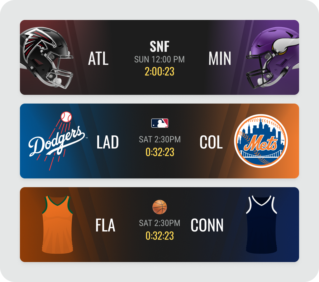 Examples of leveraging team IP to add visual interest to UI