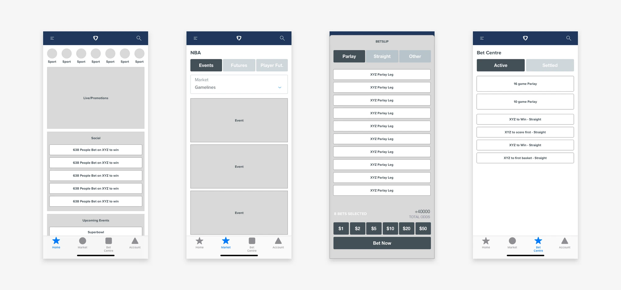 Early low fidelity mock 1